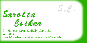 sarolta csikar business card